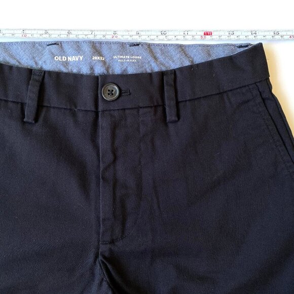 Old Navy Mens Black Loose Ultimate Built-In Flex Chino Pants 28x32 Work Uniform - Picture 7 of 9